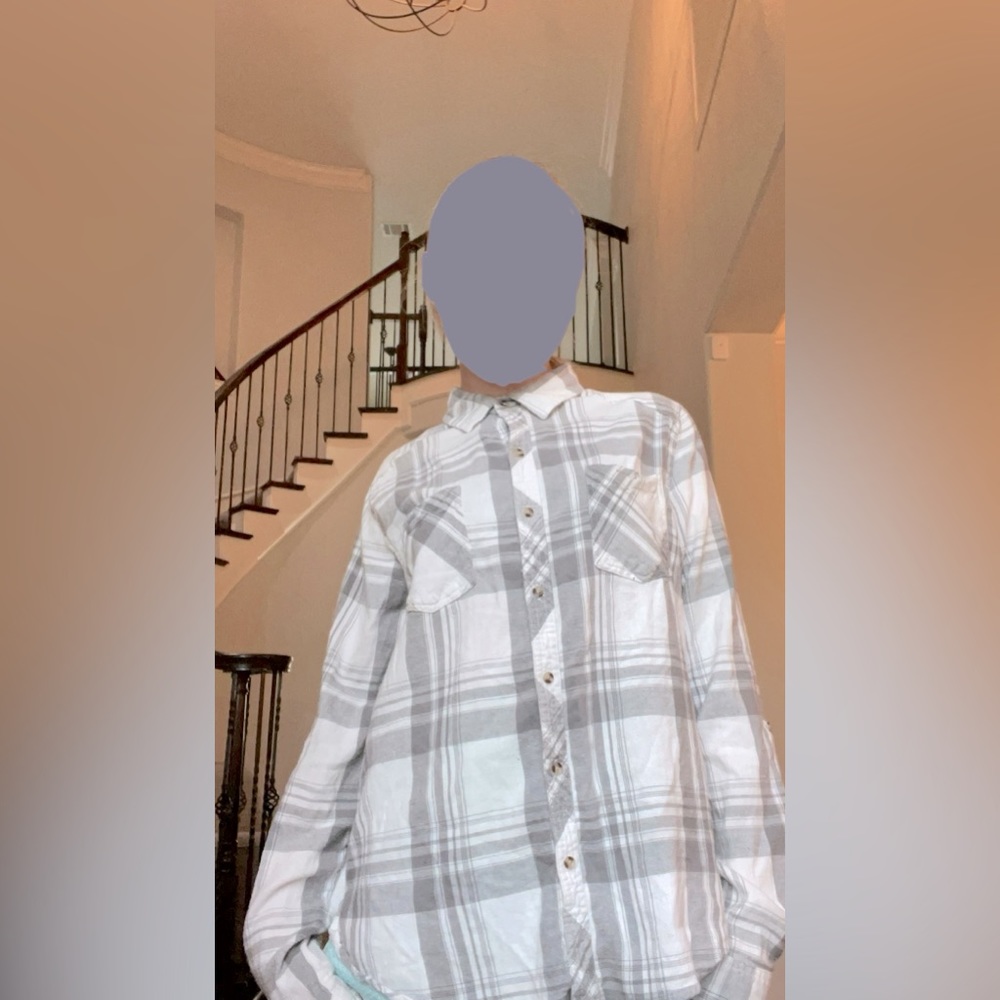 Plastic, gray and white jacket
